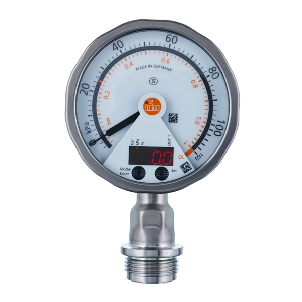 德國IFM易福門帶模擬顯示屏的齊平式壓力傳感器PG2435 PG-005-REB12-MFRKG/US/ /P