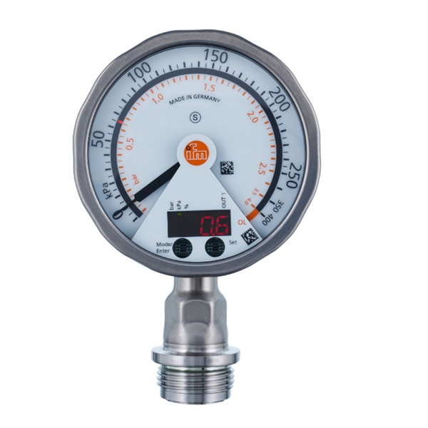 德國IFM易福門帶模擬顯示屏的齊平式壓力傳感器PG2435 PG-005-REB12-MFRKG/US/ /P