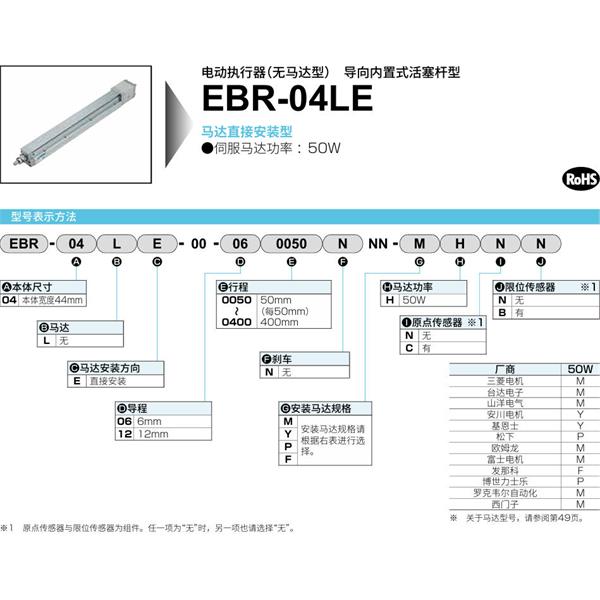 CKD喜開理電動(dòng)執(zhí)行器（無馬達(dá)型）滑塊型EBR-04LE-00-060100NNN-YHNN