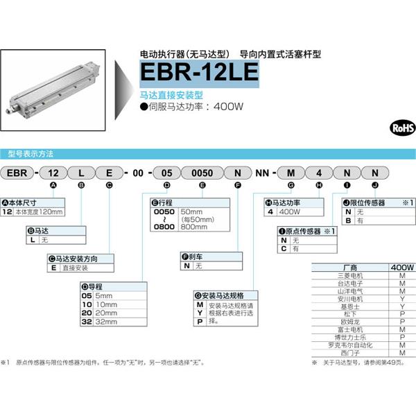 CKD喜開理電動(dòng)執(zhí)行器（無馬達(dá)型）滑塊型EBR-12LE-00-200800NNN-P2CB