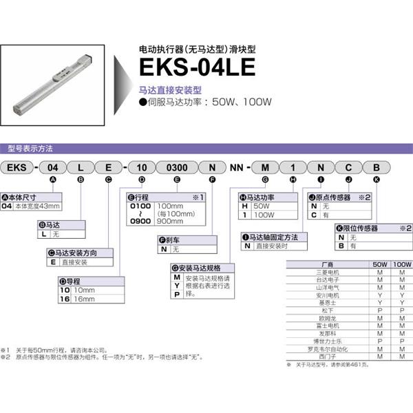 CKD喜開理電動執(zhí)行器（無馬達(dá)型）滑塊型EKS-04LE-160300NNN-MHNNN