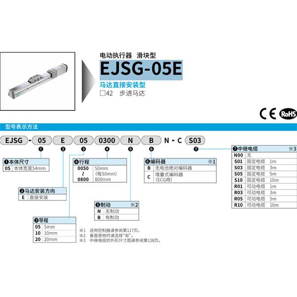 CKD喜開理電動執(zhí)行器（無馬達(dá)型）滑塊型EJSG-05E050050NBN-CS10