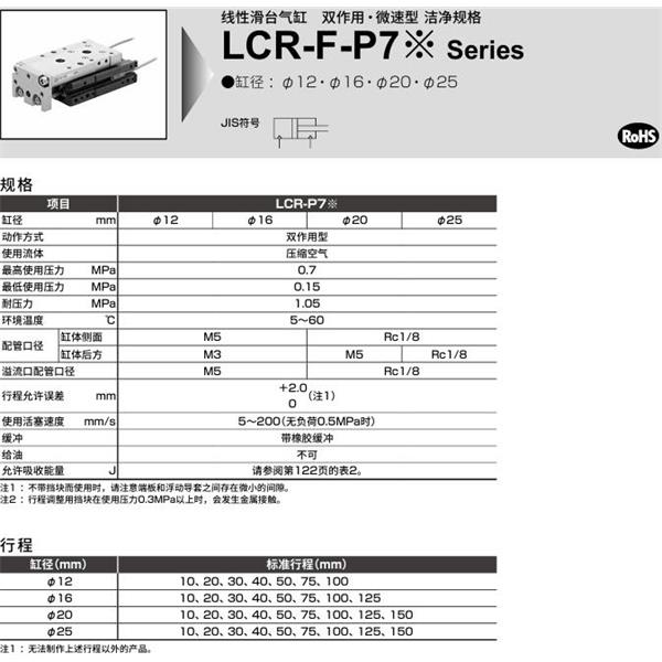 CKD喜開理線性滑臺氣缸LCR-F-20-125-S506DTP72