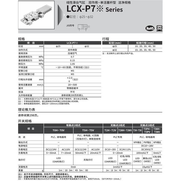 CKD喜開理線性滑臺氣缸LCX-25-30-S5EP72