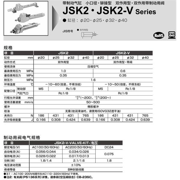 CKD喜開理帶閥氣缸JSM2-CA-40-50-T0H-R-PI