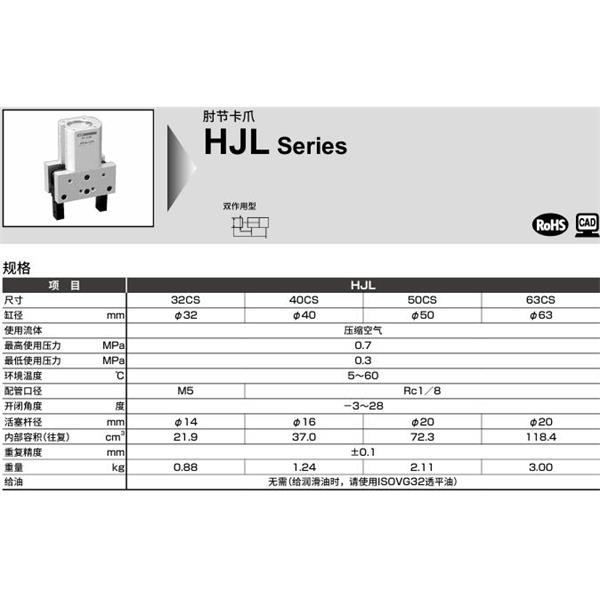 CKD喜開理肘節(jié)卡爪HJL-32CS