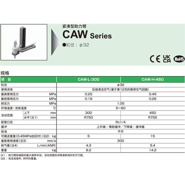 CKD喜開理緊湊型機械臂CAW-H-300-D70